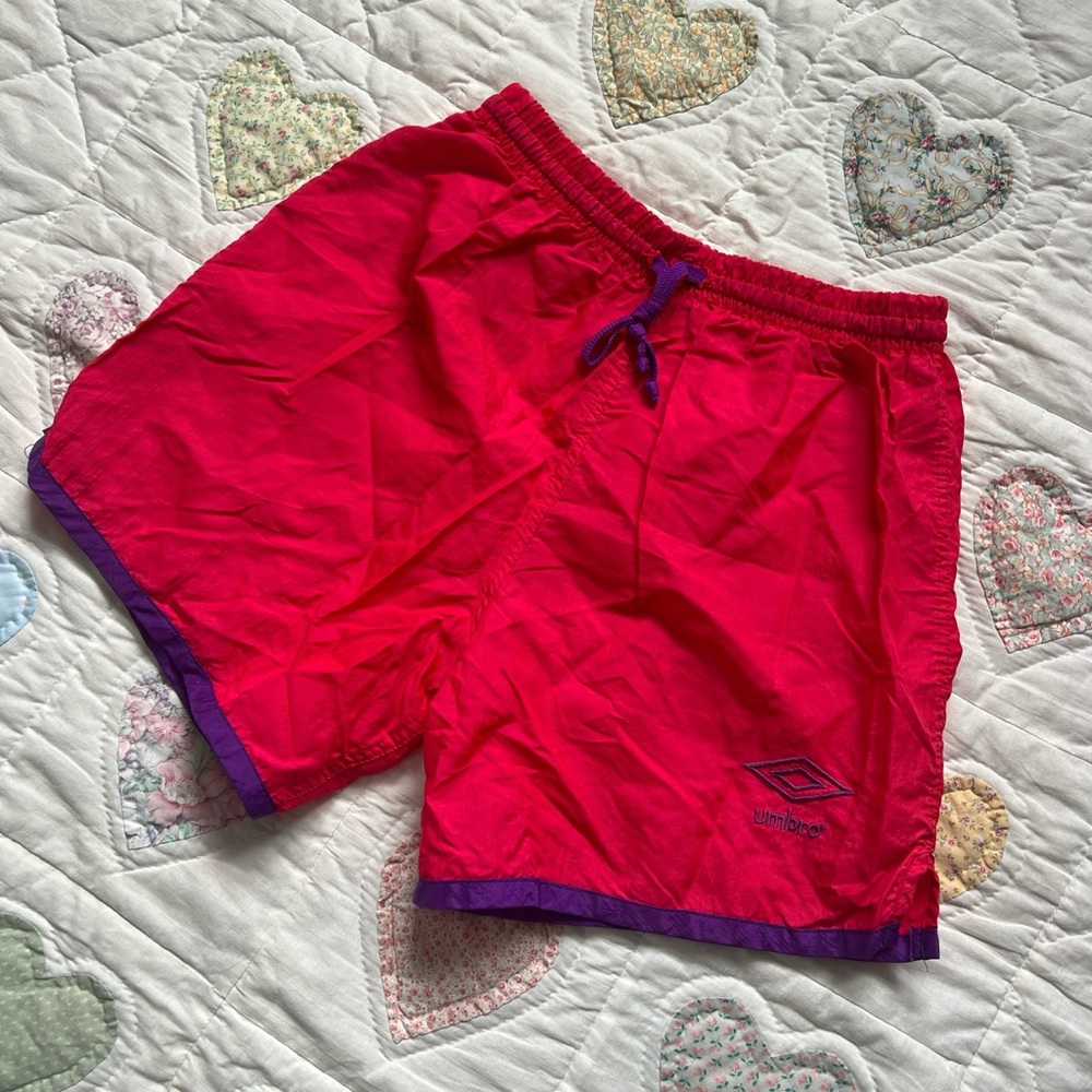 Vintage Umbro Purple Pink‎ Shorts Youth Large Soccer Football Training USA Made